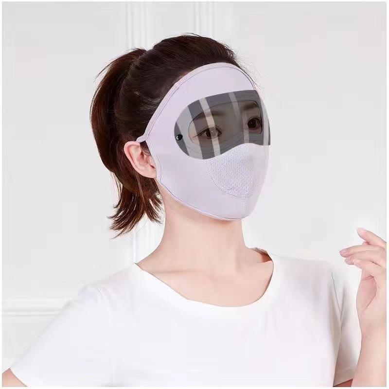Sonnenschutz-Linsenmaske, abnehmbar, für Damen, Frühling und Sommer, Anti-Ultraviolett-Sonnenschutz, Fahrradfahren, staubdicht, verstellbare Hutmaske