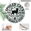 2D Flat, 1pc 7.87 X 7.87inch Pet Cat Warning Metal Aluminum Wall Art Sign | Unique Design, Easy To Hang, Durable, Long-lasting, Suitable for Home