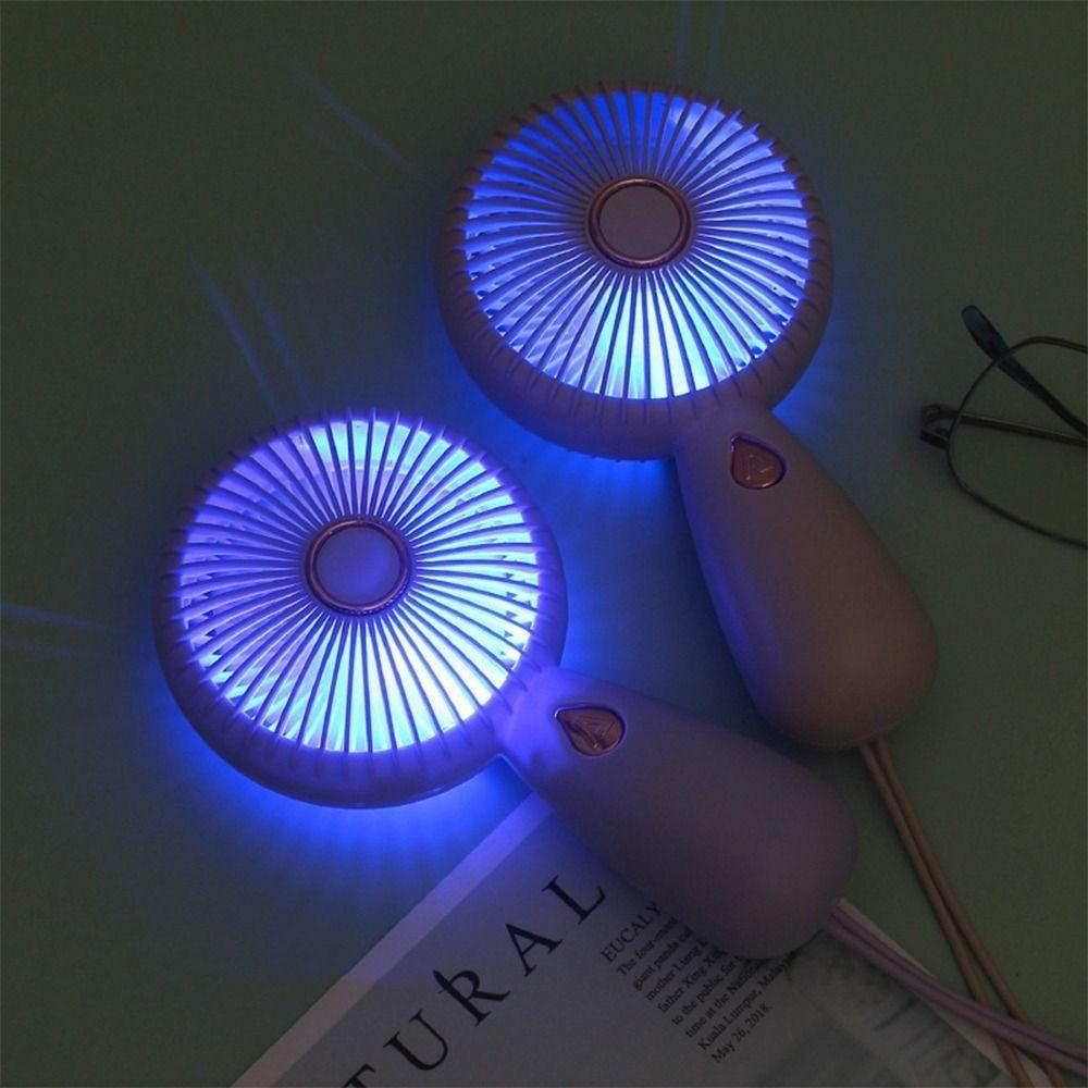 with Colorful Light Mini Handheld Fan Portable Small Electric Fan Cooling Fan  Home Decor
