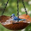 Wind Resistant Bird Feeder Outdoor Feeder, Garden Hanging 1 or 2 Decorative Bowls Backyard for Wild Birds Patio Porch Decor Food And Water