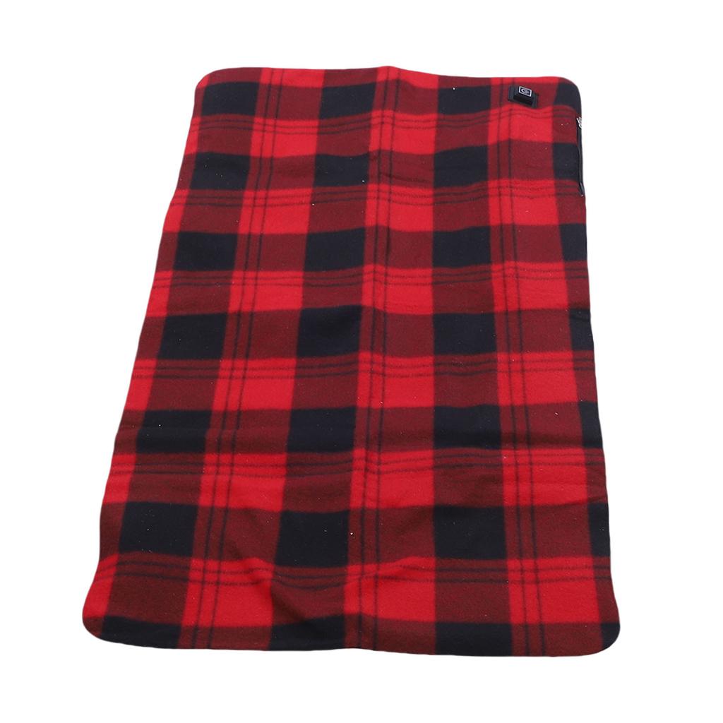 Heating Pad Flannel USB 3 Temperature Settings Grid Portable Electric Heating Pad for Office Chair Car Home Outdoor Red