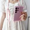 Crossbody Lanyard Matte Magnetic Case For Sasmung S25 Ultra S23 Plus S24 FE For Magsafe Wireless Charging Necklace Cord Cover