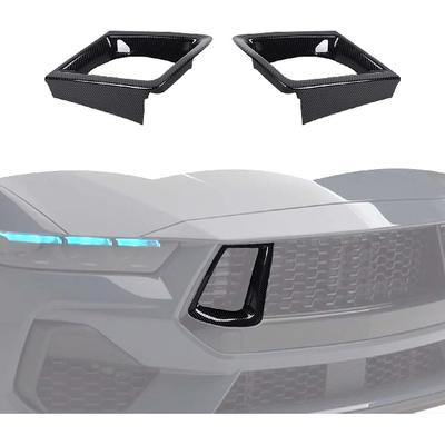 RT-TCZ Front Bumper Grille Air Vent Cover Trim Accessories for Ford Mustang 2024 2025 (Carbon Fiber)