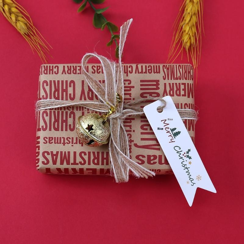 100 Etichette Regalo di Natale Etichette per Regali Festivi con Design Scritta Merry Christmas Etichette Decorative da Appendere