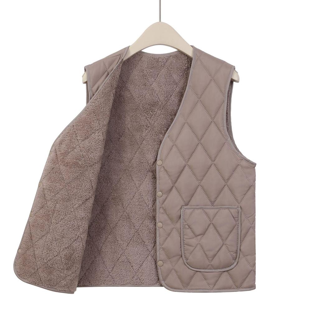 Men's Fleece-Lined Windproof Winter Cotton Vest - Lightweight, Sleeveless, and Warm for Middle-Aged & Elderly, Plus Size Available