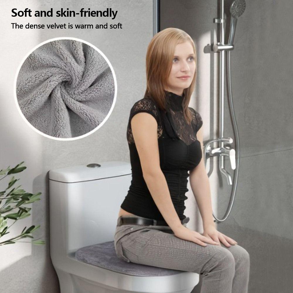 Warm Toilet Lid Cover Solid Color Toilet Lid Protective Sleeves Toilet Seat Cover Home Bathroom