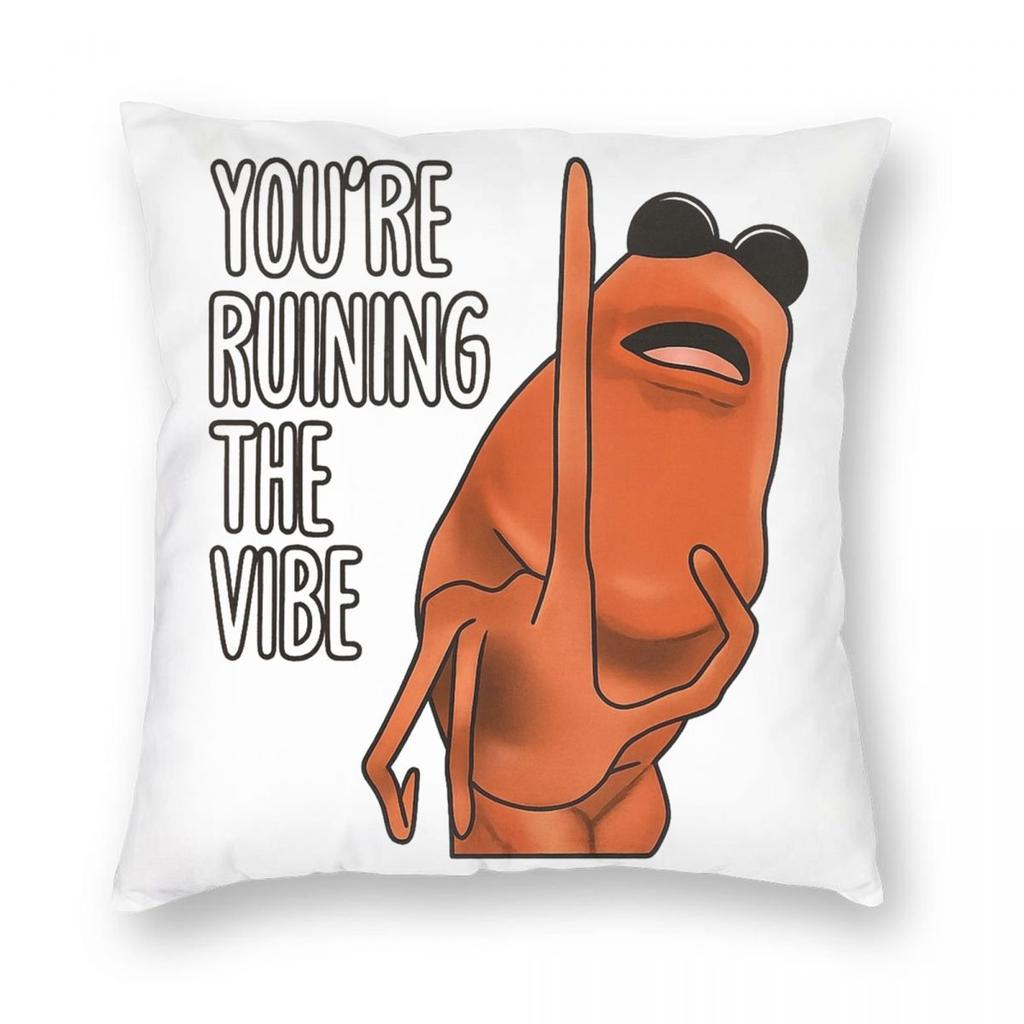 Marcus The Worm Robert Help Funny Meme Pillowcase Printed Polyester Cushion Cover Decor Pillow Case Cover Sofa Square 45X45cm