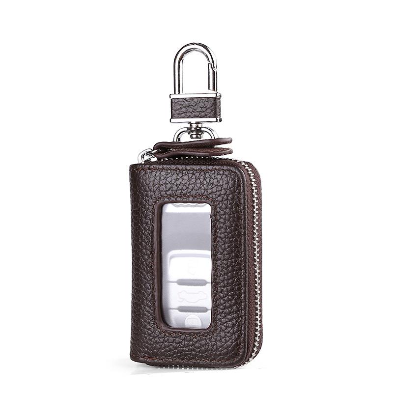 Retro Schlüsselanhänger Brieftasche Reißverschlusstasche Visuelle Spiegelfenster Autoschlüssel Schutztasche Leder Schlüsselhalter Mini Autoschlüssel Tasche Fall