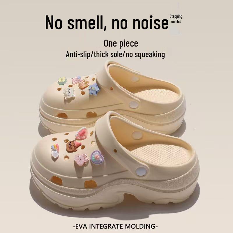 EVA Women's Height-Boosting Summer Clogs - Thick-Soled Beach Sandals for Petite Outdoor Use.