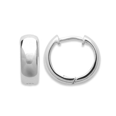 [R3631] - Silver 'Coquines' Hoop Earrings (rhodium) - 13mm 4mm