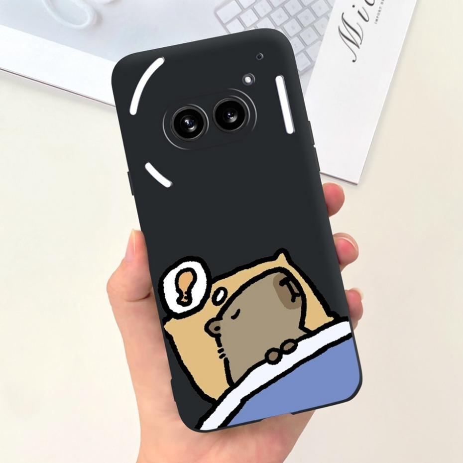 Für Nichts Telefon (2a) (2) Schwarze Silikon-Schutzhülle Für Nothing Phone2 Phone 2a Niedliche Cartoon-Weichschalen