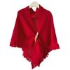 Ladies' Fashionable Tassel Cape Shawl Versatile, Thick And Warm, Solid Color Knotted Scarf, Worn With Camisole On The Outside