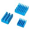Ribbed Aluminum Cooling Heat Sink Set , 3-Piece Thermal Heatsinks with Auto -Adhesive Tape for Single-Board Computer