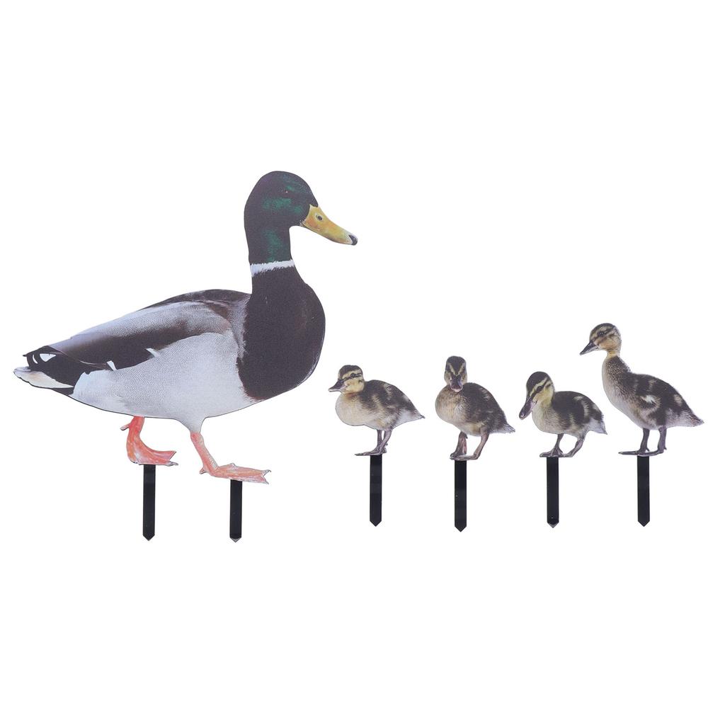 Duck Garden Stakes Realistic Duck Family Statue Decorative Acrylic Duck Family Yard Stakes Sign for Outdoor Garden
