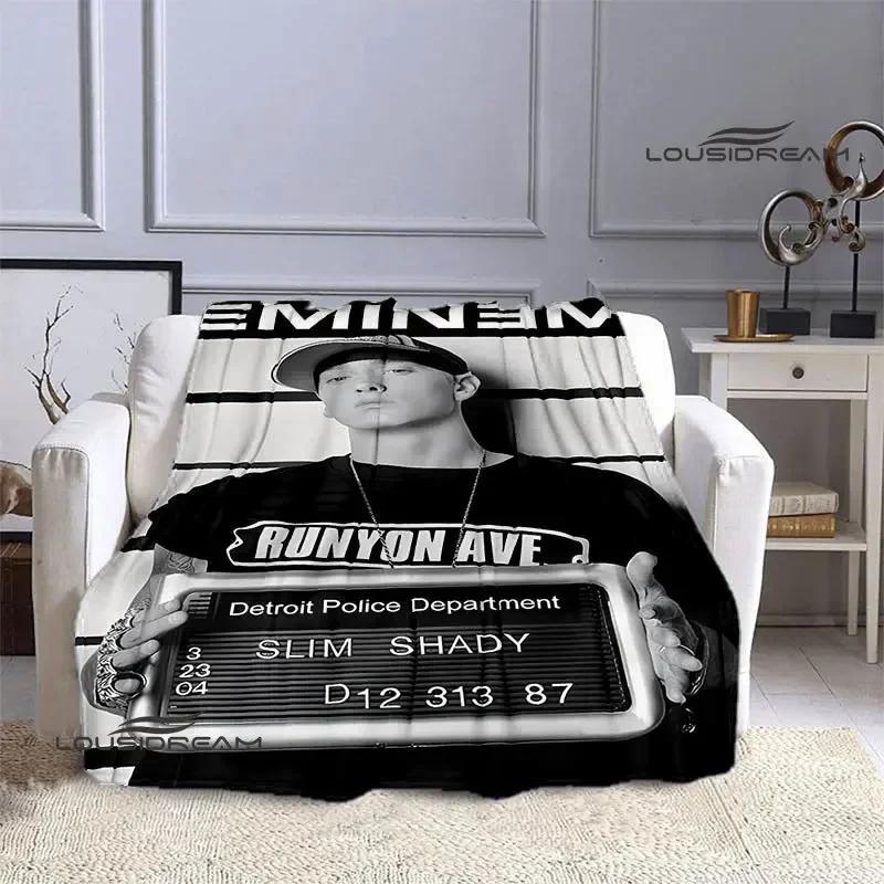Eminem Hip-hop Singer Printing Blankets Warm Blanket Flannel Blanket Picnic Blanket Blankets for Beds Birthday Gift