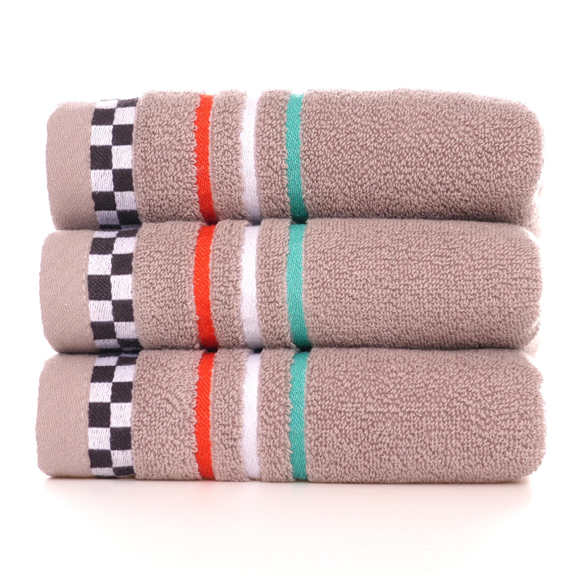 

Pure cotton towel Dark adult towel Thickened and enlarged Soft absorbent embroidery towel 34*74cm кофейный