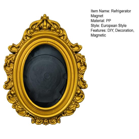 Vintage Photo Frame Refrigerator Magnet DIY Oval Picture Holder Decorative Fridge Magnet Home Kitchen Office Whiteboard Decor
