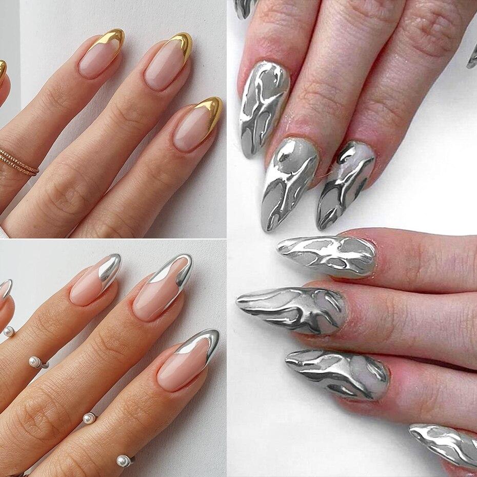 Xiaomi 23 Colors Metallic Chrome Nail Powder Set Y2K Magic Mirror Gold Silver Decor Rubbing Glitter Pigment Flakes Manicure Accessories