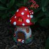 Mushroom butterfly house resin solar light, suitable for garden, courtyard, lawn, doorway, pond, balcony, window sill, special g