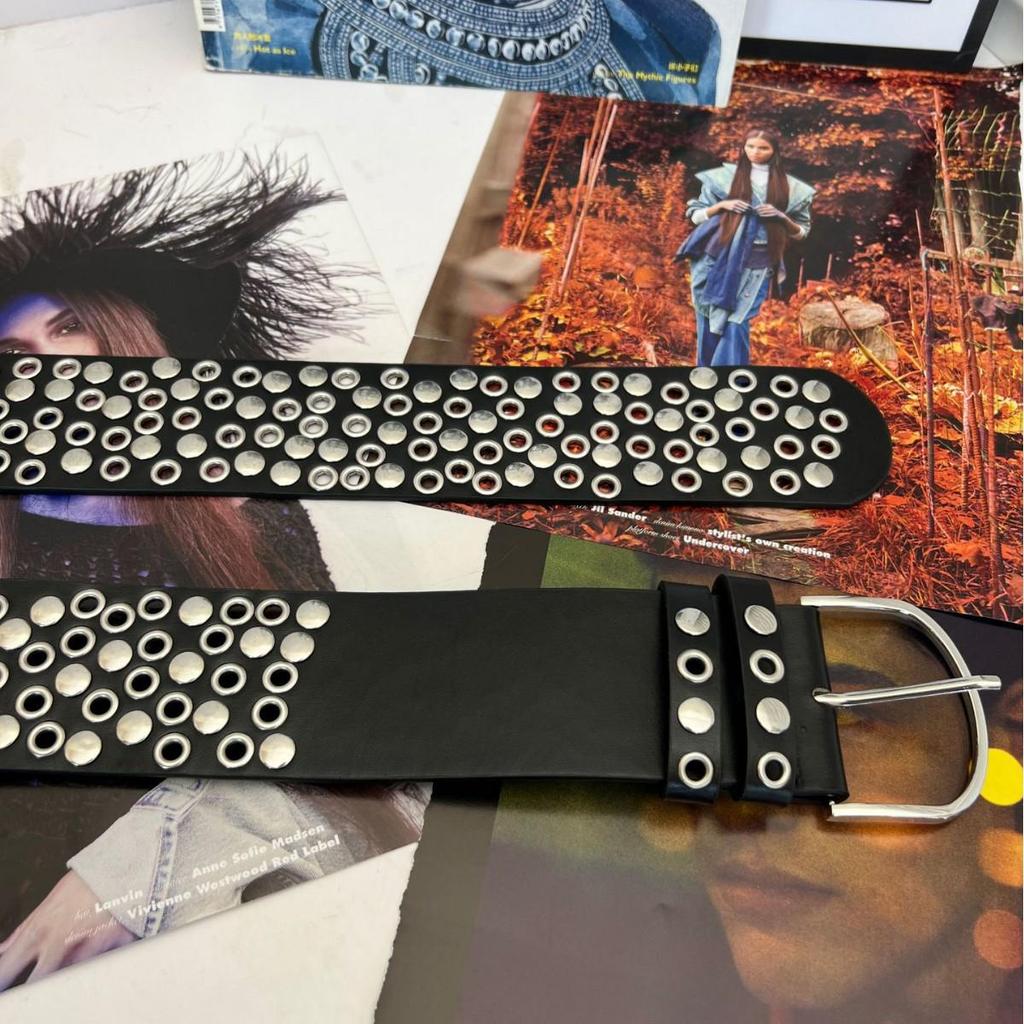 Y2K Punk Hip Hop Eyelet Rivet Waist Belt - Slimming, Versatile, One Size