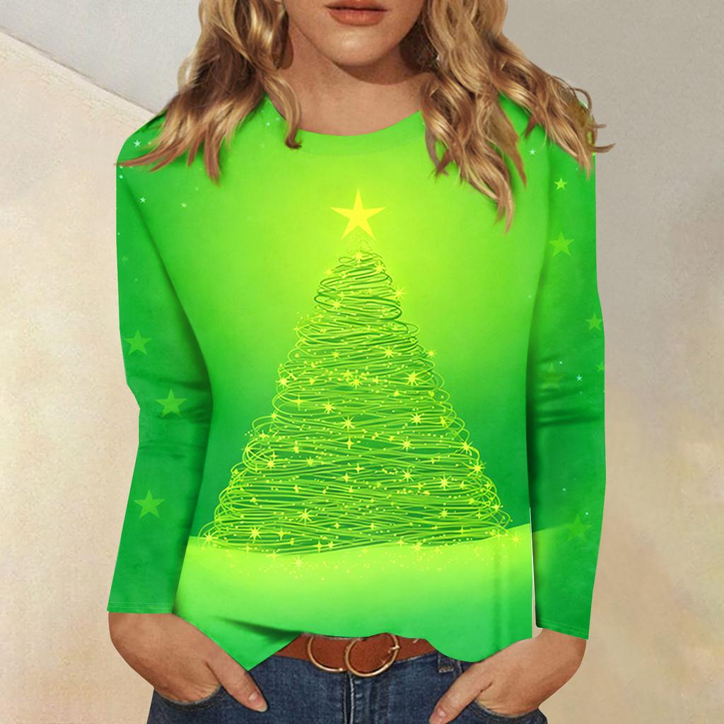 Women's Loose Comfortable Casual Fashion V-Neck Christmas Print Long Sleeve Hoodie