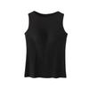 Women's Solid Color Padded Summer Vest With Shoulder Slim Fit Bottoming Sleeveless Vest