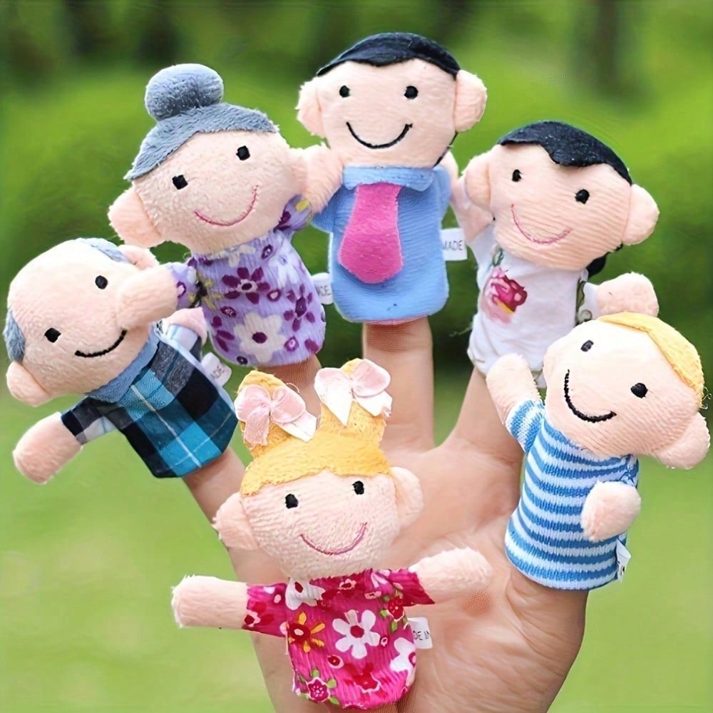Family Fingers Puppets,MISS.MAFA 6pcs Family Hand Puppets Set Plush Hand Puppets For Peoples With Grandparents, Parents, Brother,Sister,Party Gifts,