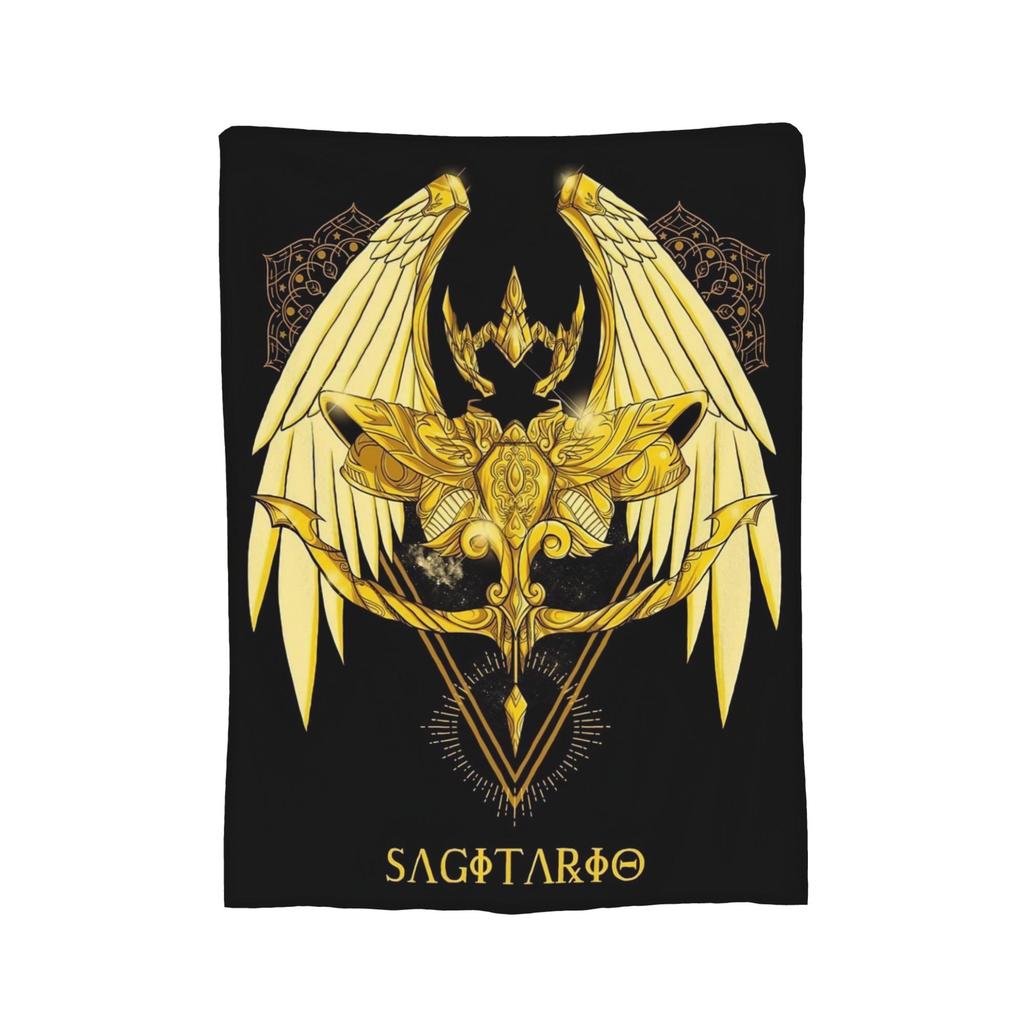 Knights Of The Zodiac Anime Fleece Throw Blanket Saints Seiyas Blankets for Bedding Office Super Warm Bed Rug,