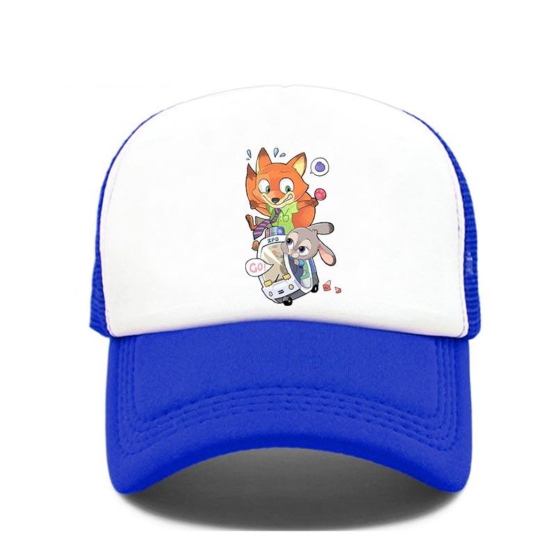 Cartoon Anime Print Baseball Cap Zootopia Judy Nick Sun Mesh Hat Men Women Adjustbale Summer Trucker Hat Outdoor Casual Golf Cap
