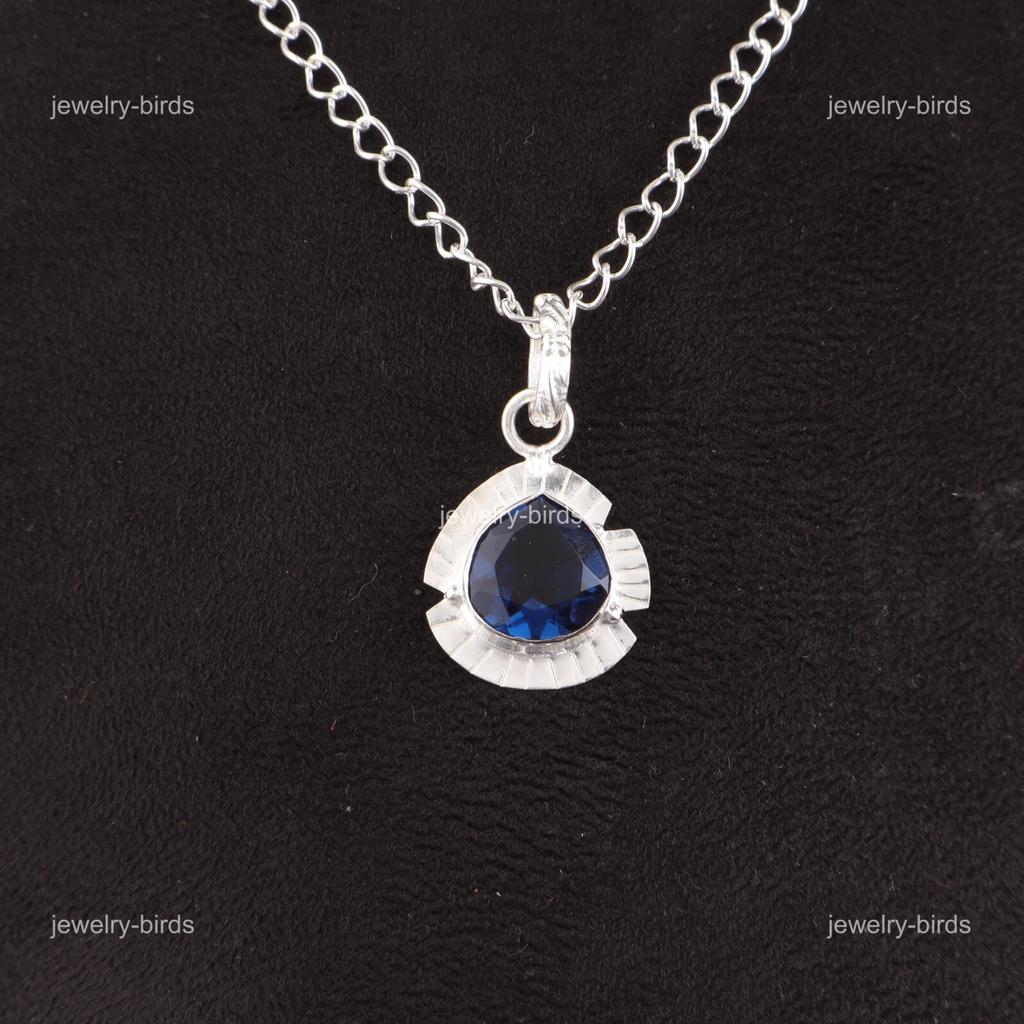 Mothers day Deal Natural London Blue Topaz 925 Silver Anniversary Gift Pendant PP-8-1