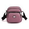 Trendy Nylon Multi-Layer Zipper Crossbody Bag - Simple, Lightweight, and Casual Solid Color Shoulder Bag