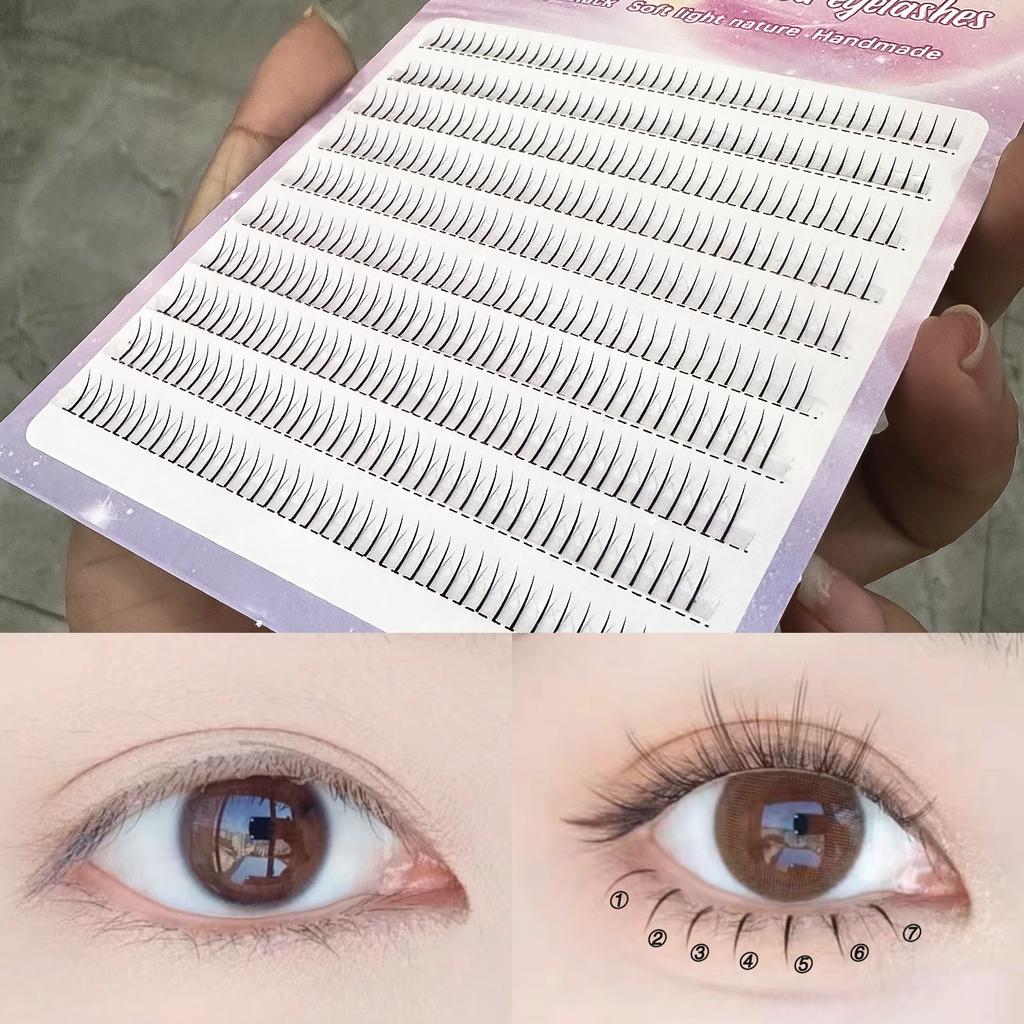 RED SIREN 10Rows Lash Clusters Cosplay Large Capacity DIY Eyelash Extension Manga Natural Individual Lashes