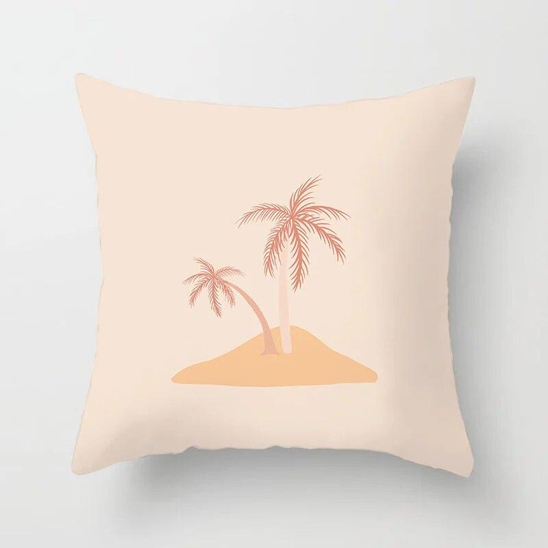 45x45cm New Geometric Abstract Flower Leaf Cushion Cover Desert Sunrise Cactus Pillow  Living Room Sofa Car Home Decoration