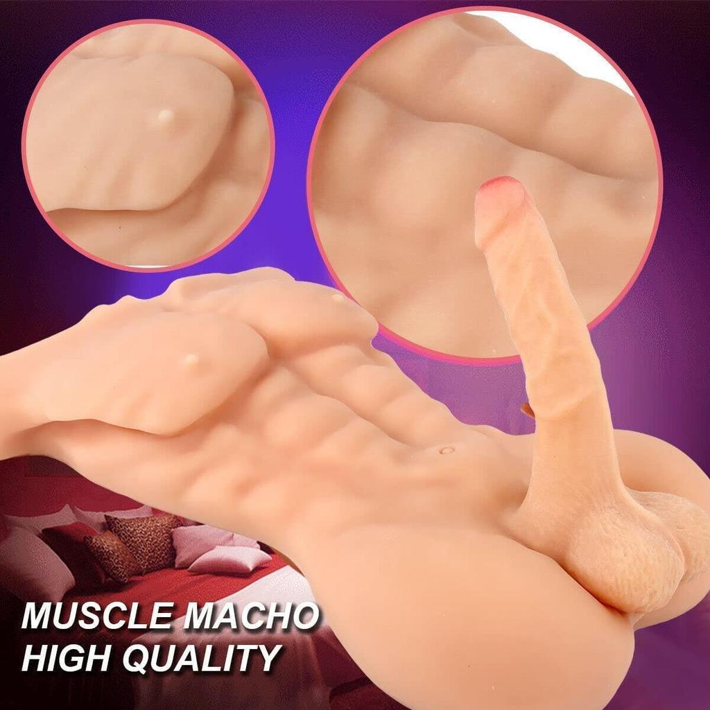 Muñeca sexual realista de silicona de tacto real de medio cuerpo sin brazos con pene grande masturbador suministros juguete femenino