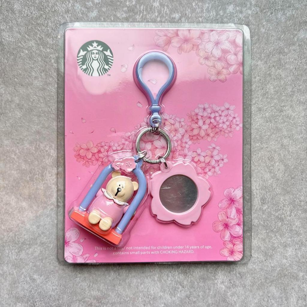 [USED] Korea Exclusive Starbucks Spring Bearista Keychain Key Holder Bear Cherry Blossom