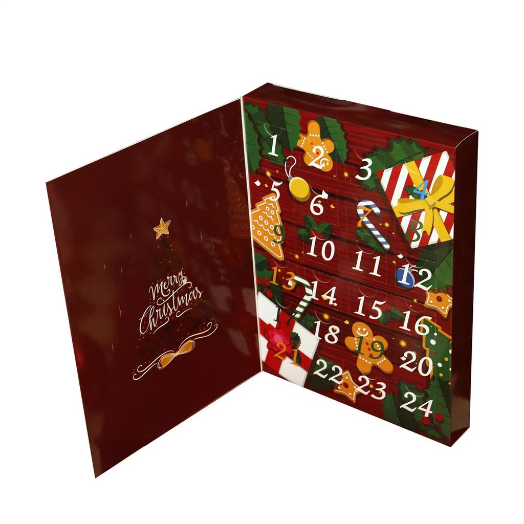 2025 Christmas Countdown Calendar Box Reusable 24 Days Advent Calendar Surprise Blind Box for Kids Adults Holiday DIY Gifts