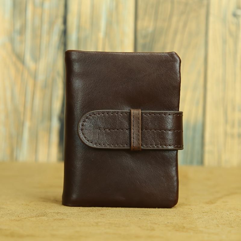 

Vintage Leather Wallet for Men & Women - Cowhide with Wax, Short Case, Multi-Card Holder & Drawstring Closure - Full-Size Money Belt Wallet