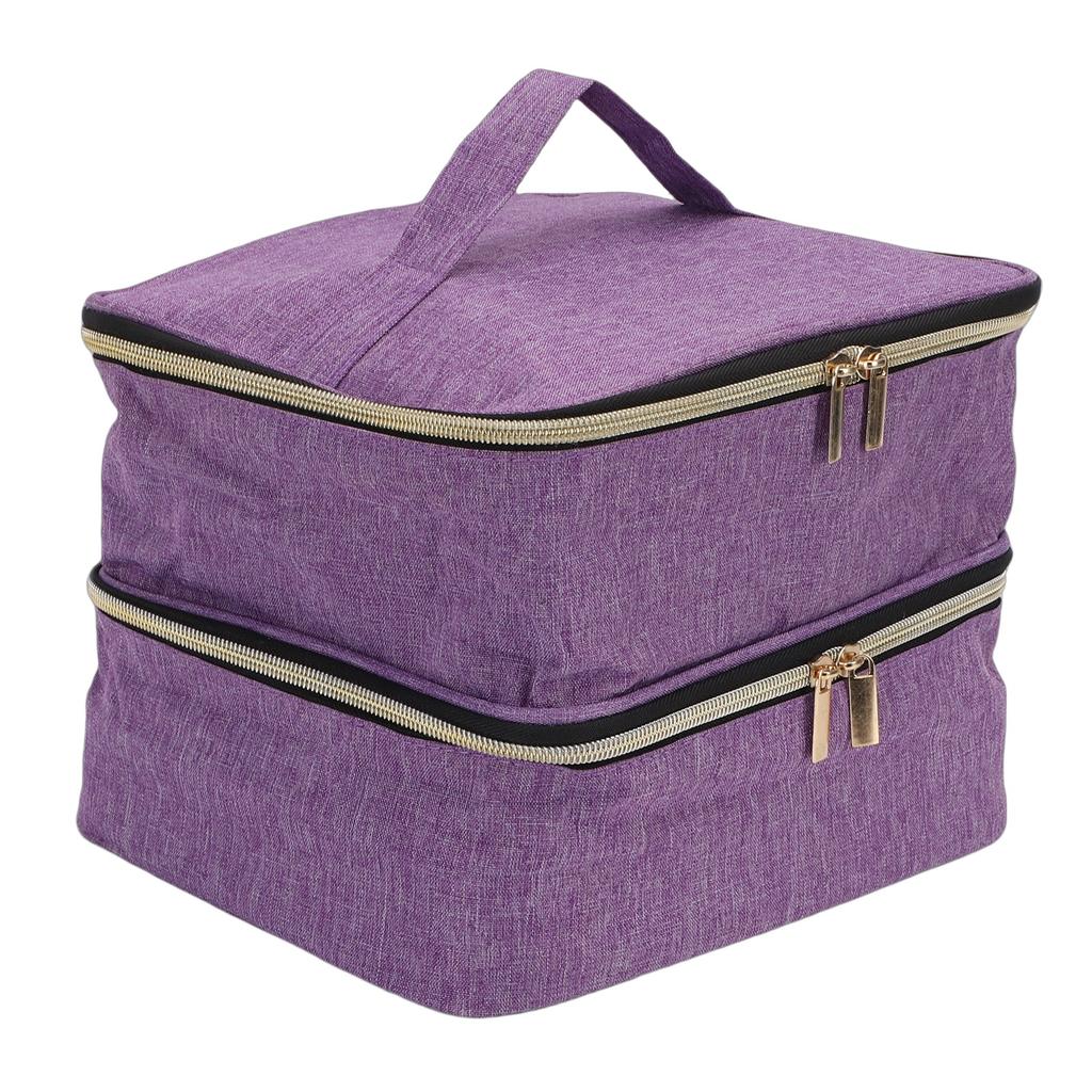 Nail Polish Storage Bag Hold 30 Bottles Large Capacity Portable Nail Polish Nail Lamp Carrying Case for Manicure