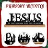 Metal Nativity Set Christmas Decorations Stylish Tabletop Display Scene Ornament with