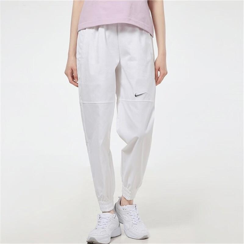 Nike Sportswear Swoosh 3D Logo Woven Cuff Sports Pants Women Pants White CZ8910-100