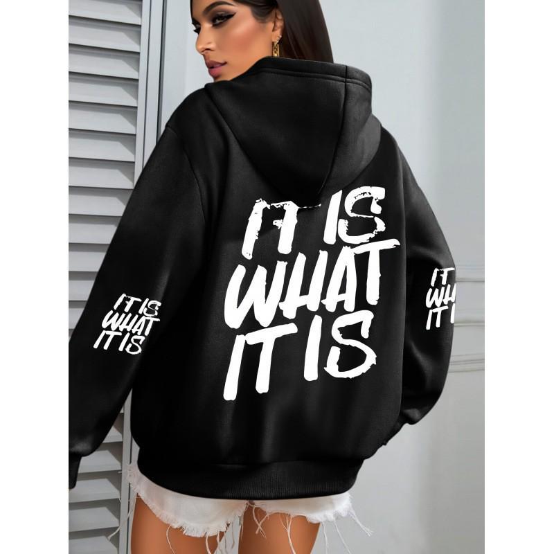 2025 Women's Letter Print Winter Hoodie