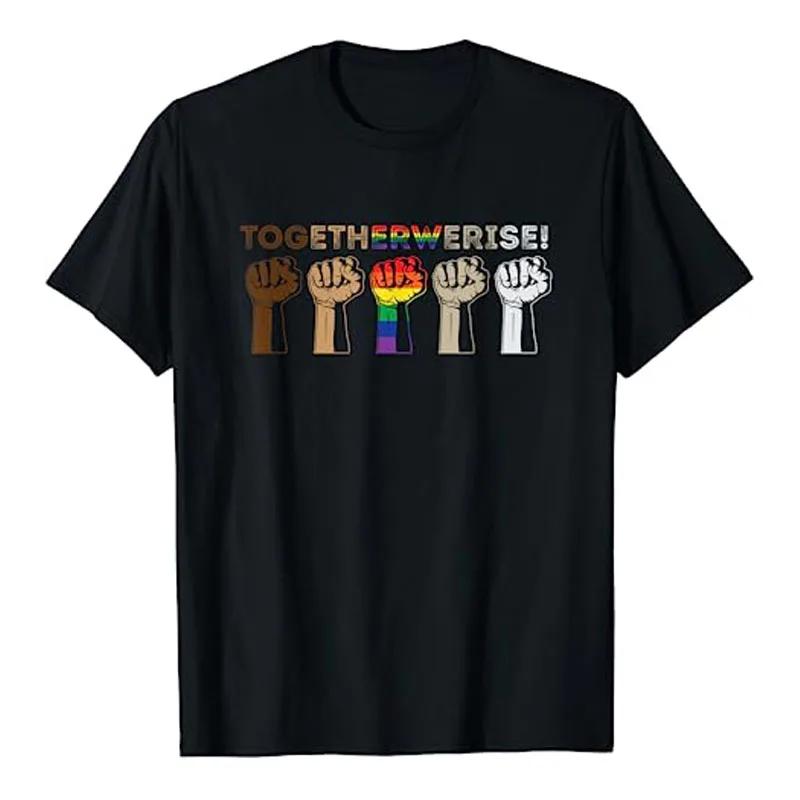Together We Rise Black Lives Matter T Shirt Political Protest Freedom Justice Graphic Tee Tops Power Fist Print Outfit Gifts
