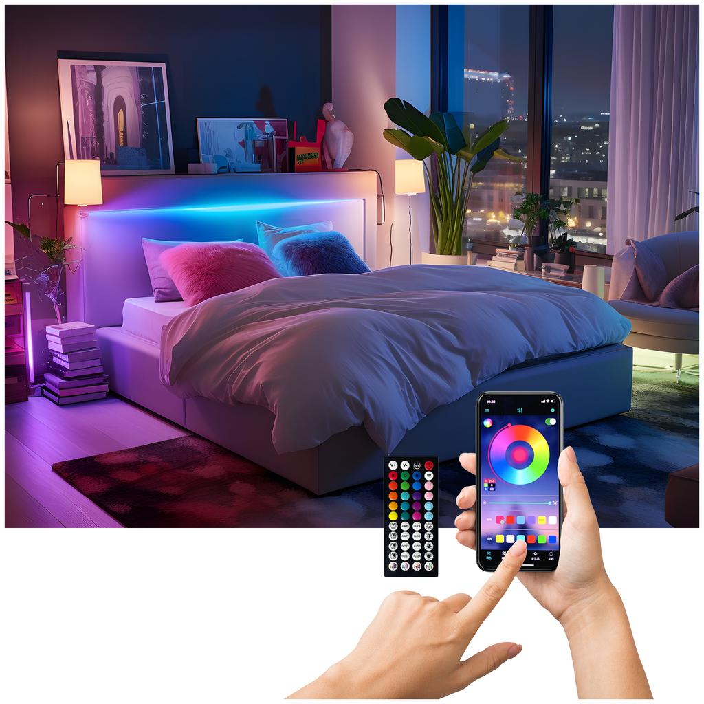 Colorful LED Strip Smart Home App Remote Control Flashing To the Rhythm of Music RGB 20m