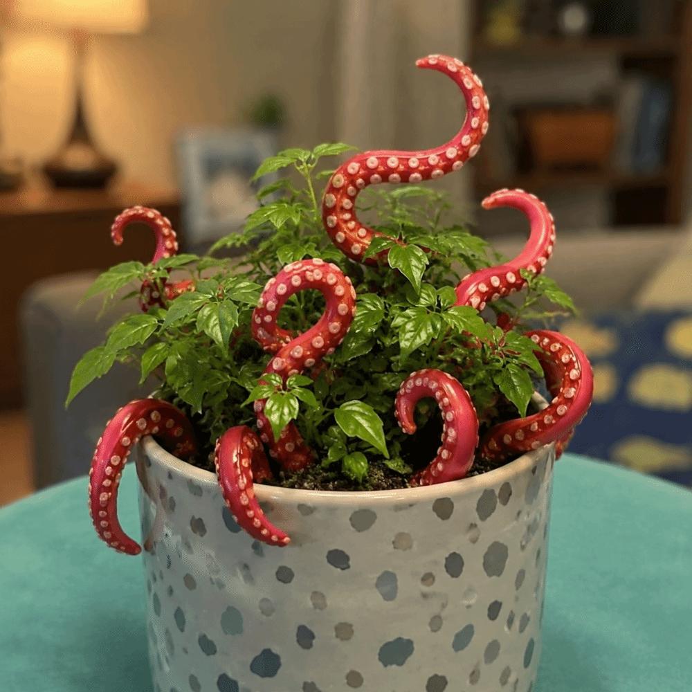 Resin Octopus Tentacle Decorative Pile Creative Flowerpot Decoration Garden Decor for 7Pcs Indoor