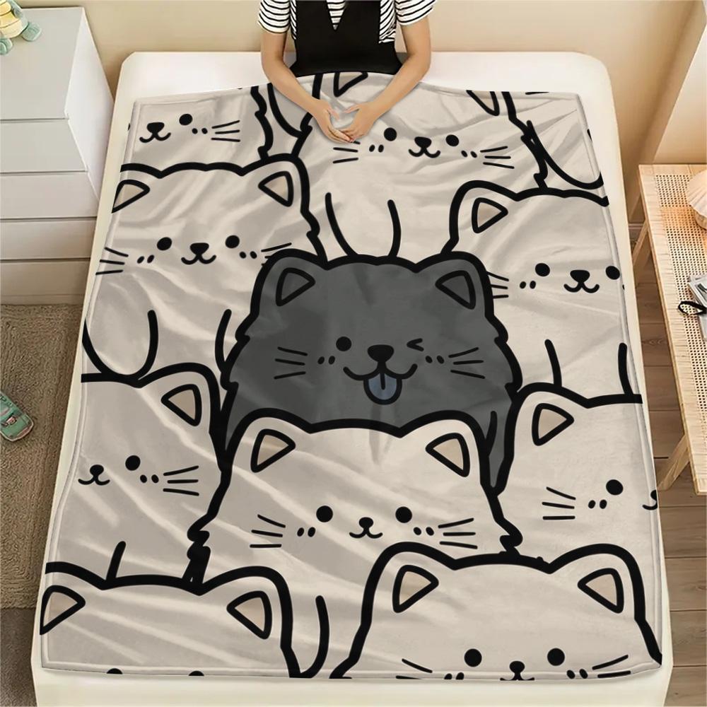 1Pc chow Print Flannel Blanket, High quality Comfortable for All Seasons, Home Decor, Warmth and Comfort, Perfect for Christmas Gifts