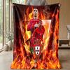 Portugal Football Printed Flannel Blanket Skin Friendly Warm Decorative Throw for Indoor Couch Bed Daily Use