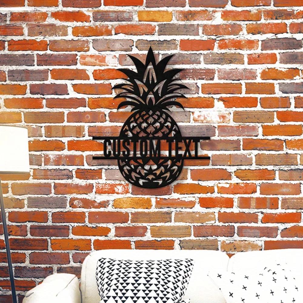 Custom Pineapple Metal Wall Art for Home Aesthetic, Porch Patio Housewarming Gift, Custom Sign