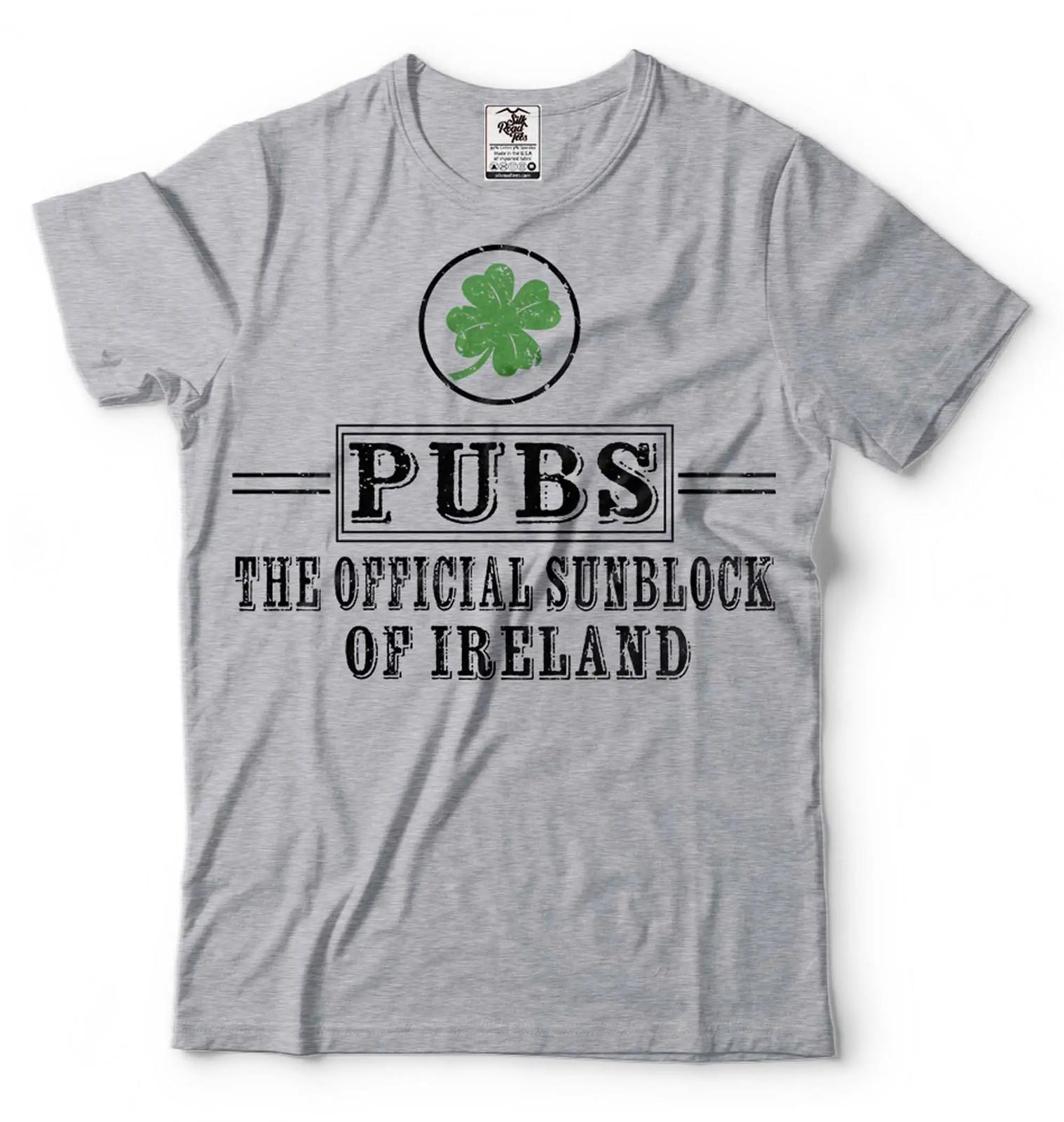 Мужская забавная футболка Pubs Official sunblock of ireland на День Святого Патрика XL