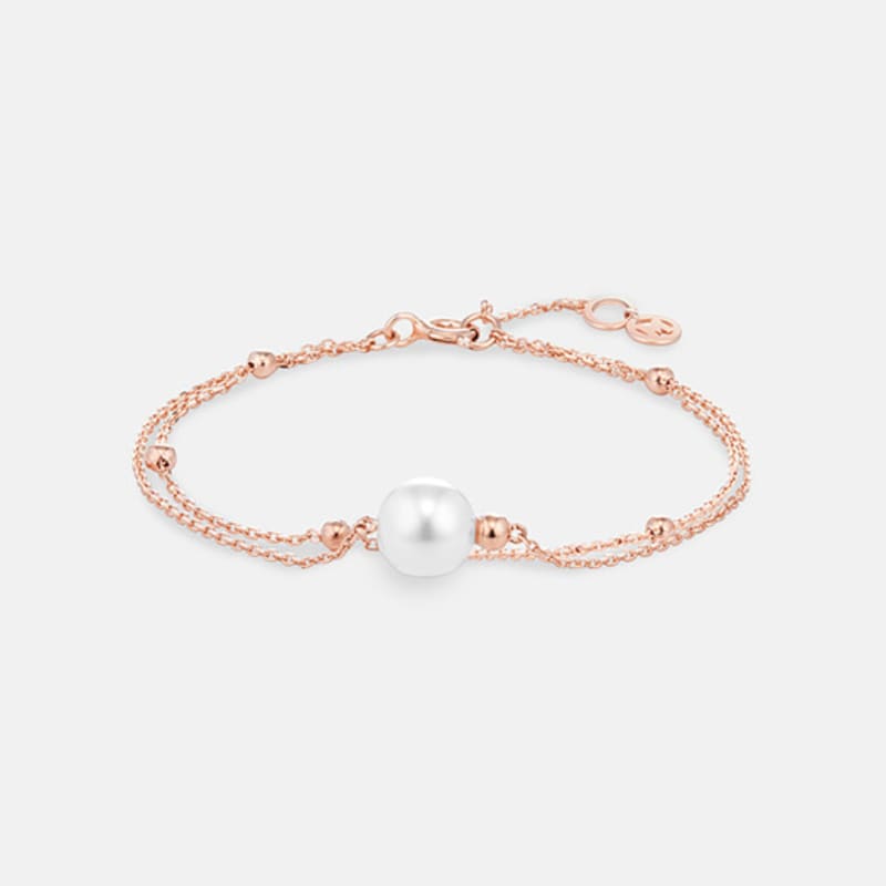 METROCITY JEWELRY René Perla Sterling Silver Rose Bracelet A243SB9214RPH