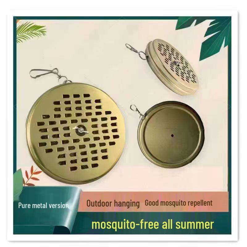 Portable Outdoor Mosquito Coil Box with Lid and Hanging Tray